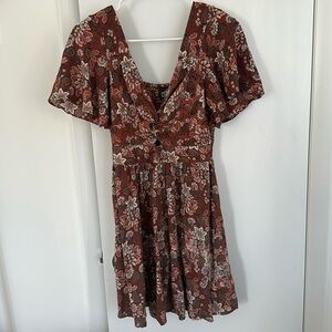 Angie Women's Twist Front Peekaboo Cutout Short Sleeve Dress